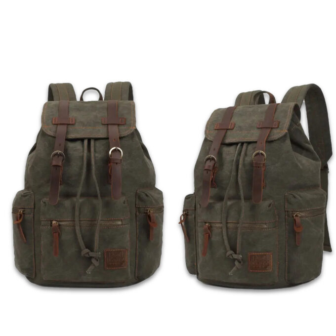 16 inch Canvas Retro Fashion Casual Backpack For Travel Camping Hiking
