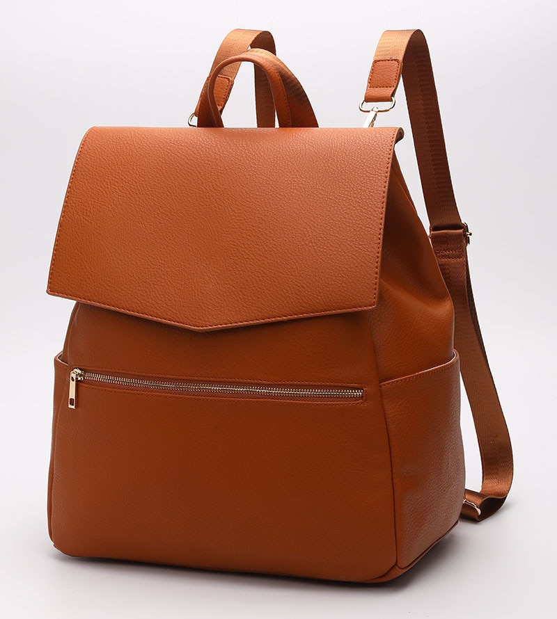 Women Fashion PU Leather Bag Backpack Tote