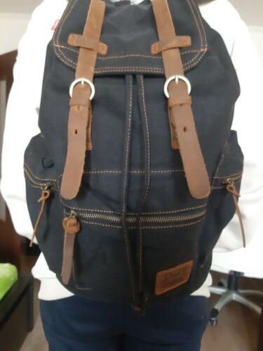 16 inch Canvas Retro Fashion Casual Backpack For Travel Camping Hiking photo review