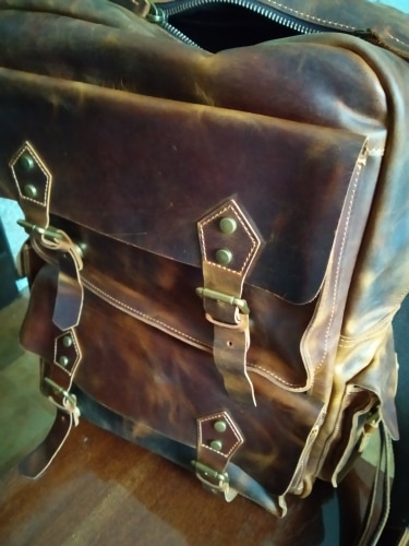 17 inch Cow Leather Artisan Retro Fashion Backpack photo review