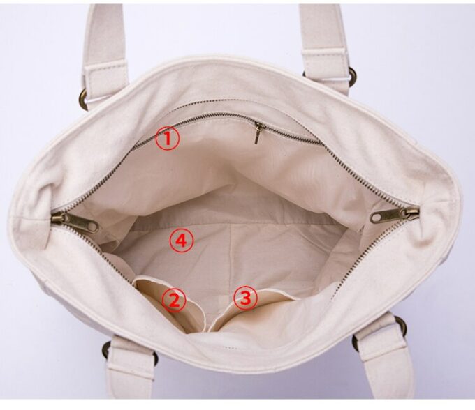 Yoga Mood Aesthetic Japanese effortless commute canvas shoulder portable large capacity bag for girls