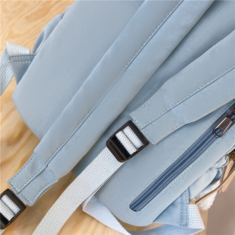 11 Inch Women School Backpacks For Girls Solid Color Waterproof Nylon