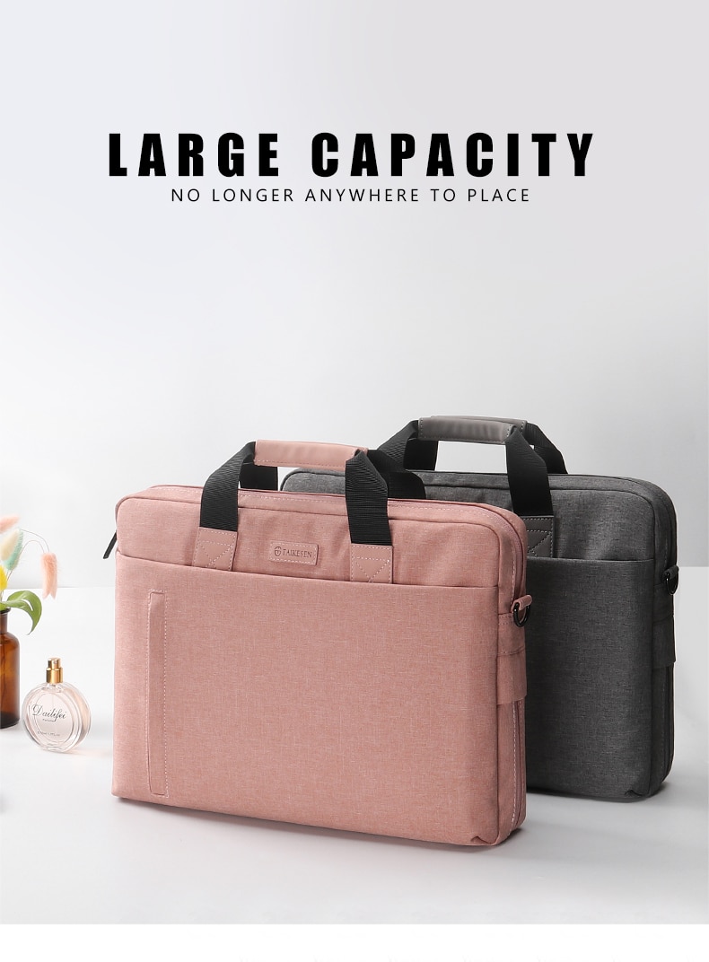 Laptop Briefcase Bag, Solid Color, 13.3/14/15.6/17.3 Inch