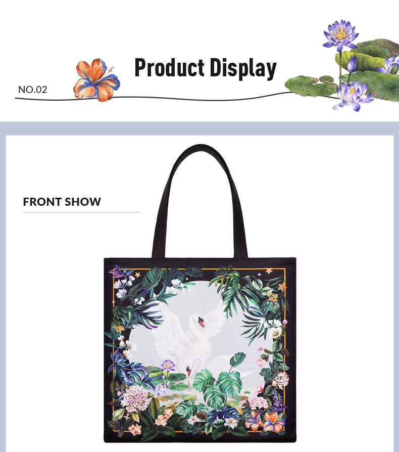 15.7 Inch Polyester Women Shoulder Tote Bag Creative Ins Hand-Painted Illustration