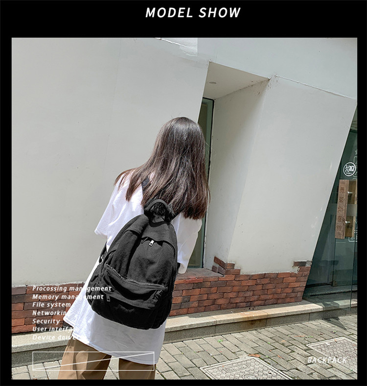 14.9 Inch Canvas Korean Kawaii Fashion School Backpacks