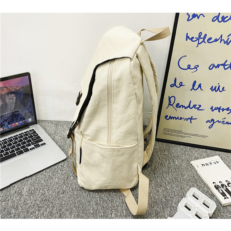 15.7 Inch Canvas Covered Unisex School Backpacks For Laptop