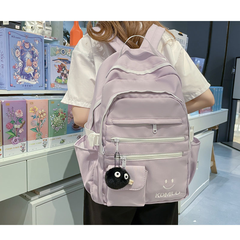 School Backpack, Multi-Pocket, Waterproof, Contrast Color