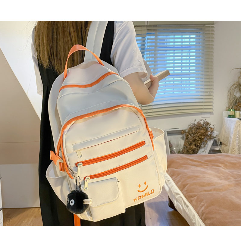 School Backpack, Multi-Pocket, Waterproof, Contrast Color