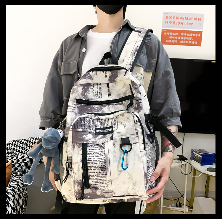 17.7 Inch Waterproof Nylon Printed Fashion School Backpacks For Laptop