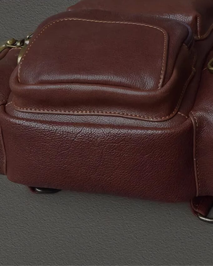 Pndme Vintage Designer Luxury Genuine Leather Men Multifunctional Small Backpack Organizer Outdoor Real Cowhide Crossbody Bag