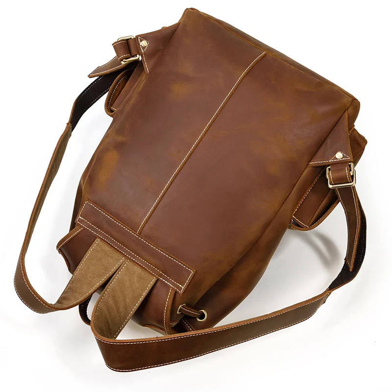 Classic Unisex 16 Inch Cowhide Leather Backpack - Travel, School, Laptop (15.6 Inch)