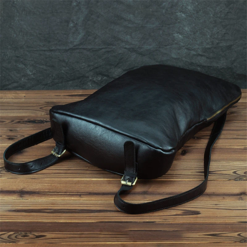 Men'S 18-Inch Minimalist Vintage Cowhide Leather Backpack (Fits 15.6 Inch Laptop)