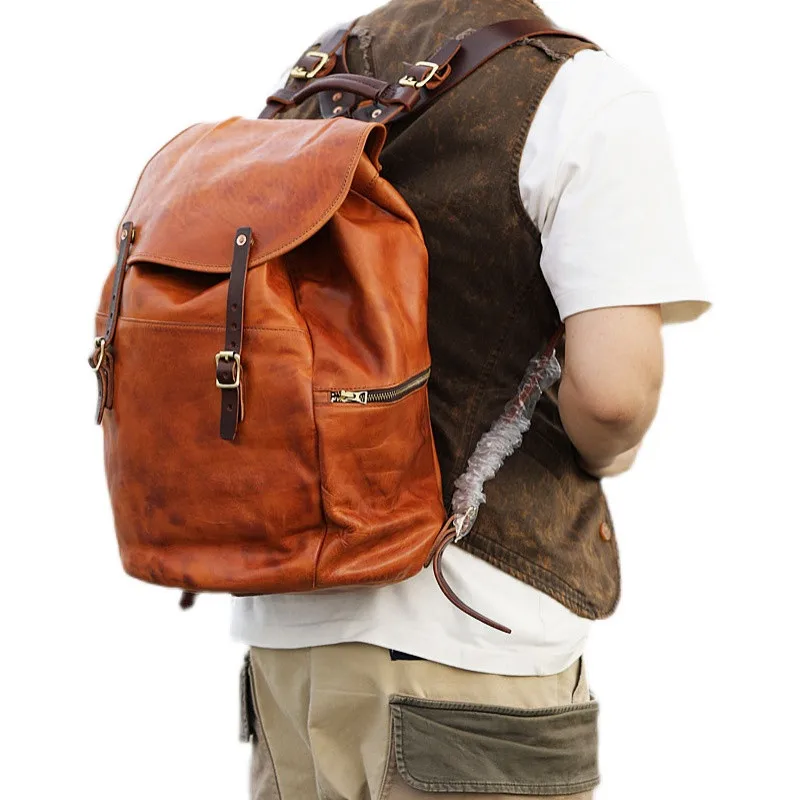 Unisex 16.5&Quot; Brown Leather Backpack (Travel Laptop) | Luxe &Amp; Spacious