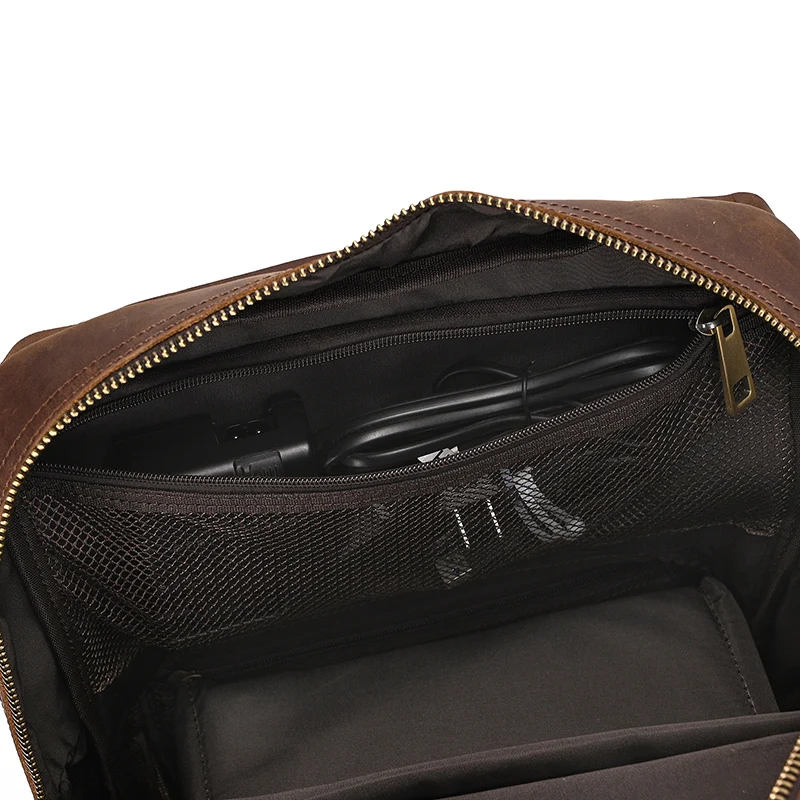 16.9 Inch Waterproof Genuine Leather Photography Dslr Camera Backpack