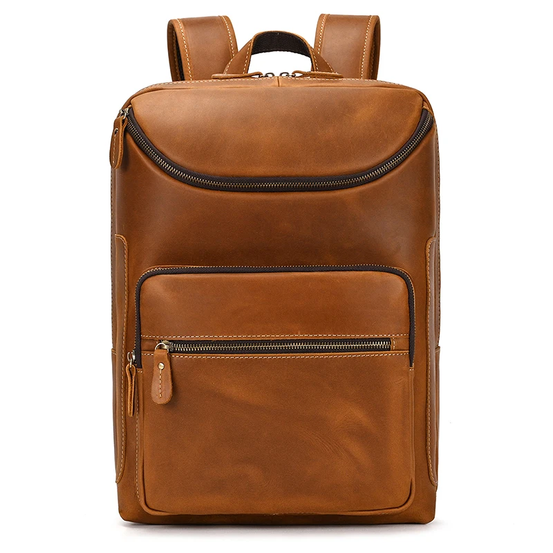 16.5 Inch Top-Covered Vintage Leather Backpack - Fits 15.9 Inch Laptop
