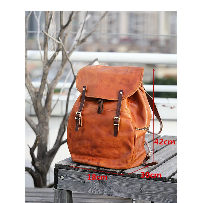 Unisex 16.5&Quot; Brown Leather Backpack (Travel Laptop) | Luxe &Amp; Spacious