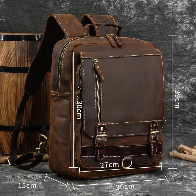 3-In-1 Men'S Leather Convertible Backpack (12.6&Quot; Compatible) - Shoulder &Amp; Chest Bag